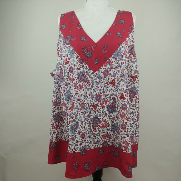 Lane Bryant Tops - New‎ Women's Plus Lane Bryant Paisley Sleeveless Tunic V-Neck Size 26